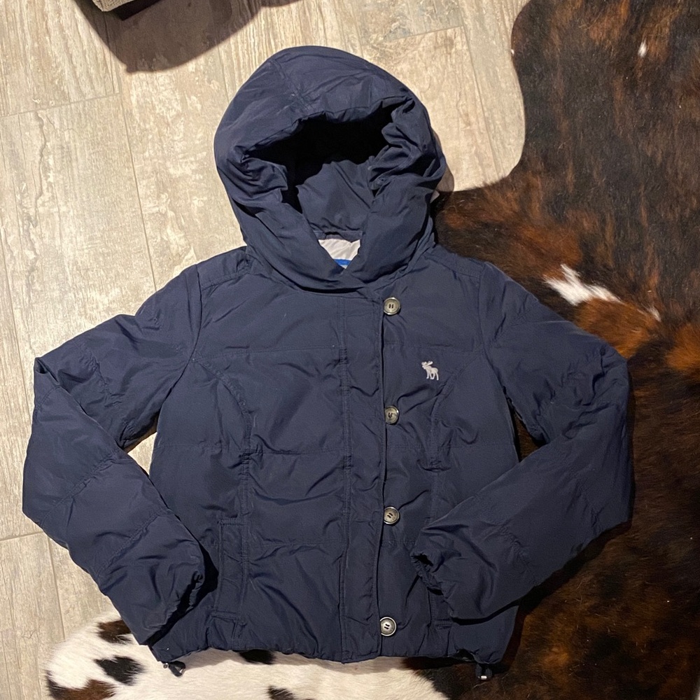 Vintage Abercrombie & Fitch Navy Blue Puffer Jacket Size Large